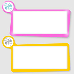 Set of two text boxes for your text and idea symbol