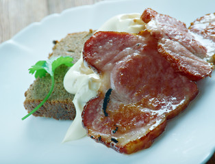 Swedish speciality bread with bacon ,white sauce