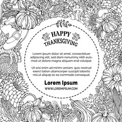 Vector doodles Thanksgiving background.