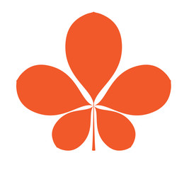 Orange chestnut leaf. vector