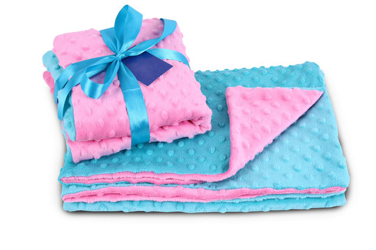 Blue and pink bedding