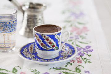 Cup of coffee on table