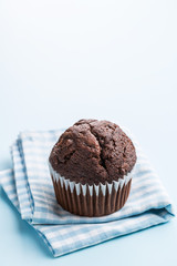 The tasty chocolate muffin.