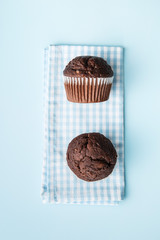 The tasty chocolate muffins.