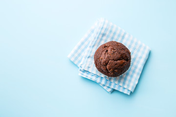The tasty chocolate muffin.
