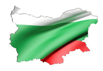 Silhouette of  Bulgaria map with flag