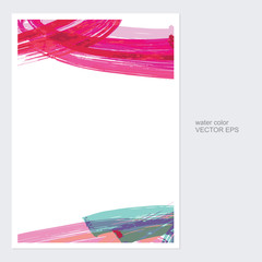 card with watercolor on white background for your design vector
