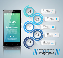 3D infographic. Smartphone icon.
