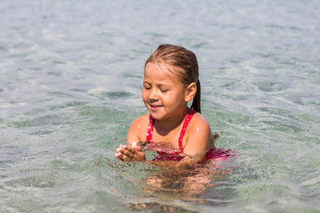 Little Girl Swimming Summer