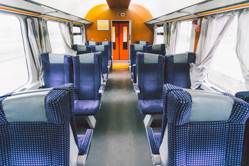 Empty train compartment