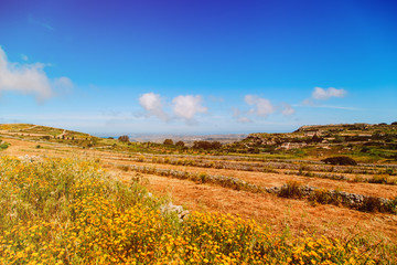 Landscape of rural Crete island in Greece