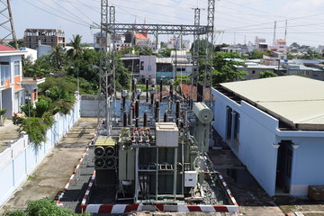 high voltage transformer in resident city