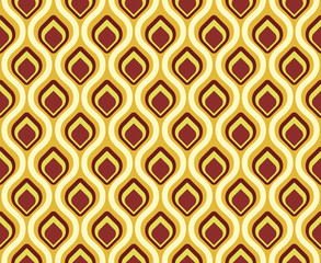 Retro seamless pattern peacock tail. The layout is fully editable