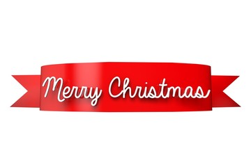  Merry Christmas red ribbon banner