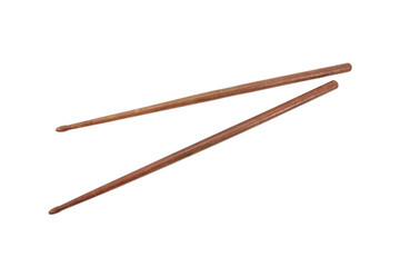 Wooden drumsticks isolated on white background