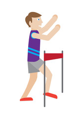 Fototapeta premium Runner on Finish Flat Style Vector Illustration