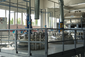 Tanks for chemical mixing.