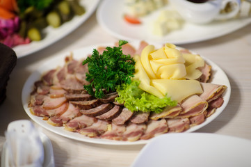 catering table set service with silverware