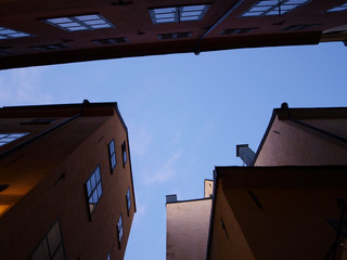 Fototapeta na wymiar Courtyard of Stockholm bottom view