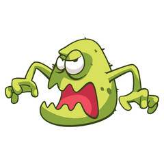 Virus and bacteria cartoon character