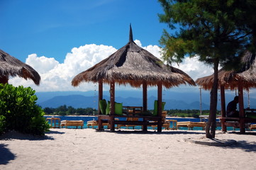 Beach cafe on the island Gili Trawangan, Indonesia