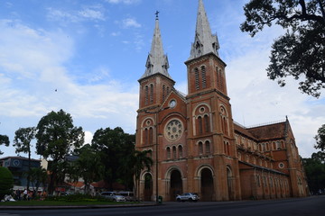 Fototapeta na wymiar Notre Dame Cathedral in Ho Chi Minh city