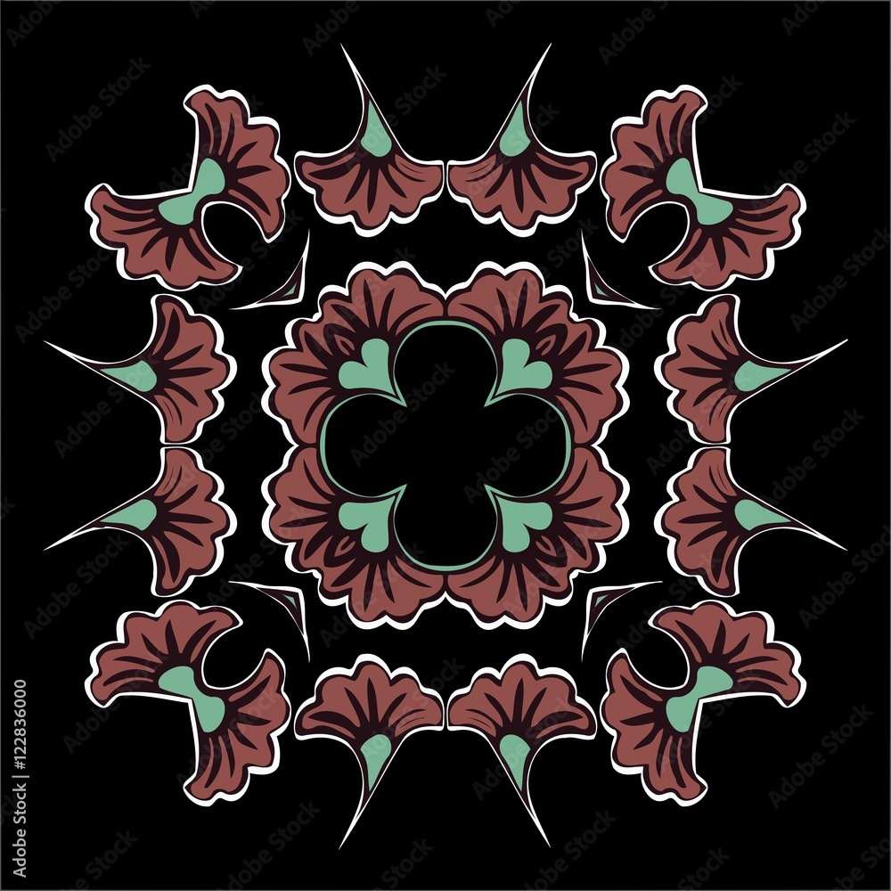 Poster texture floral pattern flower element on a dark background