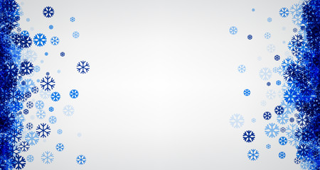 Winter background with blue snowflakes.