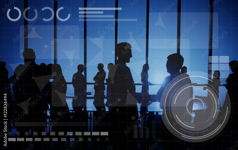 Aufkleber technology connection online networking medias conpt
