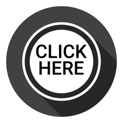 Click Here Button Web Icon Flat Vector Illustration