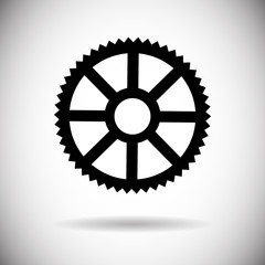 Obraz premium Cog Wheel Mechanical Detail Part Icon Flat Vector Illustration