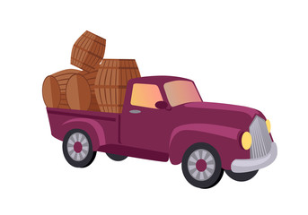 Track Carries Baskets with Grape. Wine Production.