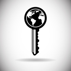 Key Web Icon Safety Concept Flat Vector Illustration