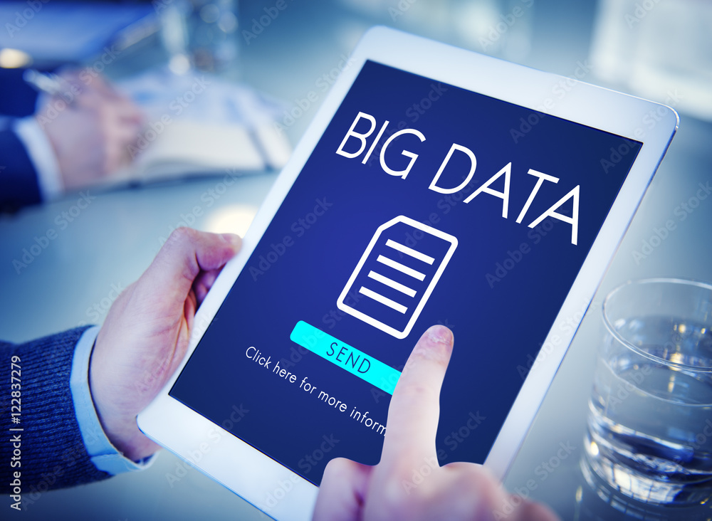 Poster big data information technology networking concept