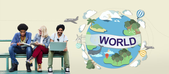 World Worldwide Society Global Community Connection Concept