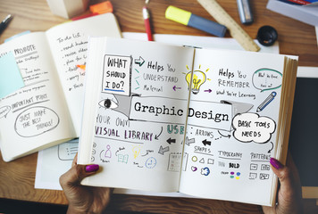 Fototapeta na wymiar Design Graphic Creative Ideas Objective Planning Concept