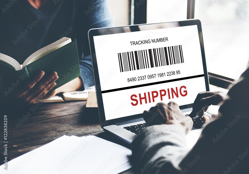 Poster bar code order tracking number concept