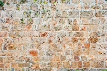 Ancient texture. Old wall made of the stone.
