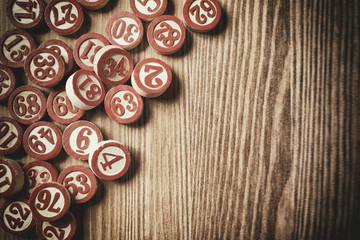 christmas bingo numbers flat and vintage style