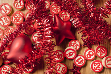 christmas bingo numbers flat style