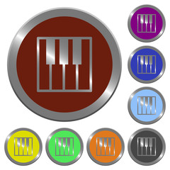 Color piano keyboard buttons