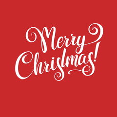 Fototapeta na wymiar Greeting Card. Merry Christmas lettering, vector illustration
