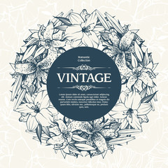 Fototapeta premium Vintage ornamental frame floral background design