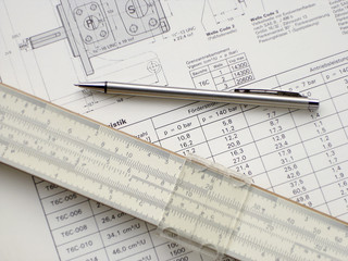 Technical drawing and pencil