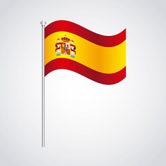 flag classic icon of Spanish culture vector illustration design