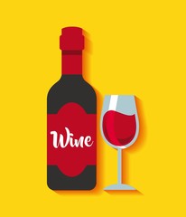 wine drink beverage menu vector illustration design
