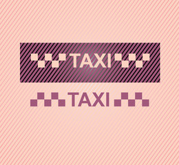 Woman business cards taxi - vector 10eps, women's pink taxi.