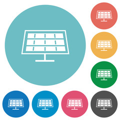 Flat solar panel icons