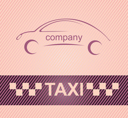 Woman business cards taxi - vector 10eps, women's pink taxi.