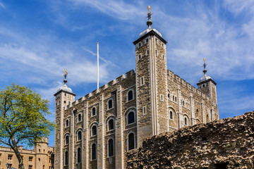 Fototapeta na wymiar Tower of London - historic castle on River Thames bank. London.